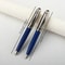 Luxury Big Size Metal Rollerball Pen, Blue Ink Silver Clip, Business Gift Pen