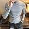 Mens Slim Fit Long Sleeve Turtleneck High Elastic Basic Pullover Solid Color Bottoming Shirt 1
