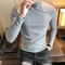 Mens Slim Fit Long Sleeve Turtleneck High Elastic Basic Pullover Solid Color Bottoming Shirt 1