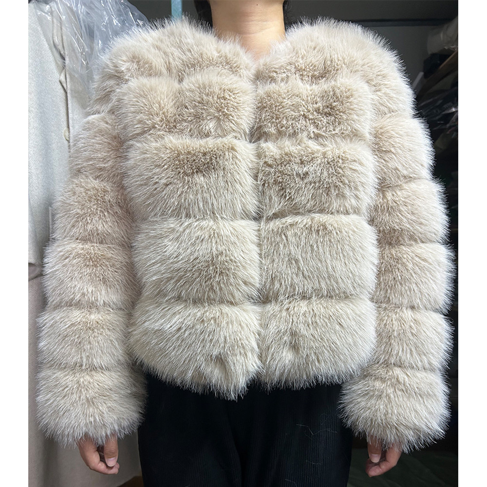 Luxury Faux Fur Coat 2024 Winter Fluffy Jacket For Women Thick Warm Raccoon Style Outwear 23