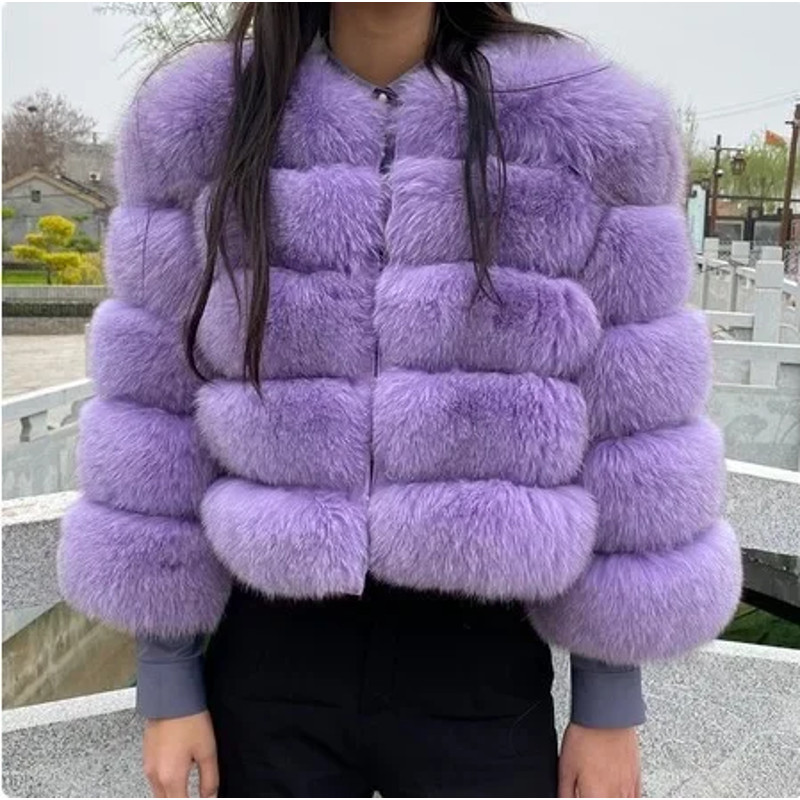 Luxury Faux Fur Coat 2024 Winter Fluffy Jacket For Women Thick Warm Raccoon Style Outwear 25