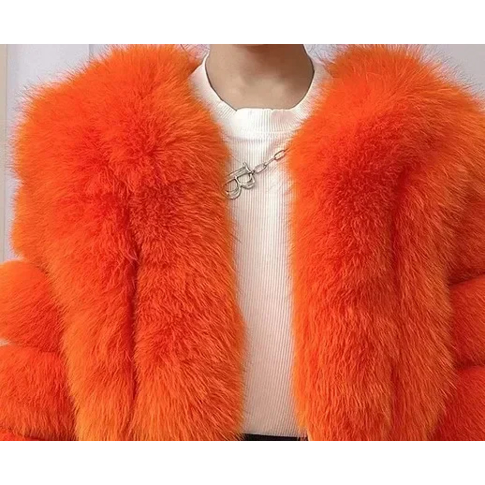 Luxury Faux Fox Fur Coat V Neck Winter Coat For Women Warm Long Sleeve Teddy Jacket Chic Fashion Ou 13