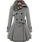 Womens Winter Wool Blend Trench Coat Slim Long Padded Jacket Double Breasted Sherpa Lined Coat Cash 1