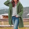 Women's Autumn Fashion Coat, Casual Loose Fit, Long Sleeve Hooded Outerwear, Pure Color Polyester Fiber, Notch Collar