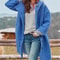 Women's Autumn Fashion Coat, Casual Loose Fit, Long Sleeve Hooded Outerwear, Pure Color Polyester Fiber, Notch Collar