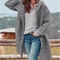 Women's Autumn Fashion Coat, Casual Loose Fit, Long Sleeve Hooded Outerwear, Pure Color Polyester Fiber, Notch Collar