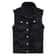 Mens Black Jean Vest Slim Fit Denim Waistcoat Fringe Sleeveless Tank Top 0