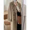 Elegant Women's Woolen Coat, Autumn Winter Mid Length Hepburn Style, Loose Fit Thickened Outerwear