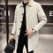 Men's Casual Trench Coat, Jacket, Trendy Medium Length Overcoat, Thin Regular Fit for Spring and Autumn