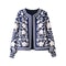 Faionable Print Cotton Jaet, Women's Spring Outerwear, Versatile Regular Length Jacket, Boho Style