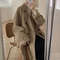 Women's Woolen Coat, Hepburn Style, Mid Length, Loose Fit, Thickened Autumn Winter Coat