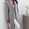 Women's Autumn Winter Coat, Simple Solid Colour, Long Button Tweed, Chic Outerwear