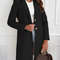 Women's Autumn Winter Coat, Simple Solid Colour, Long Button Tweed, Chic Outerwear