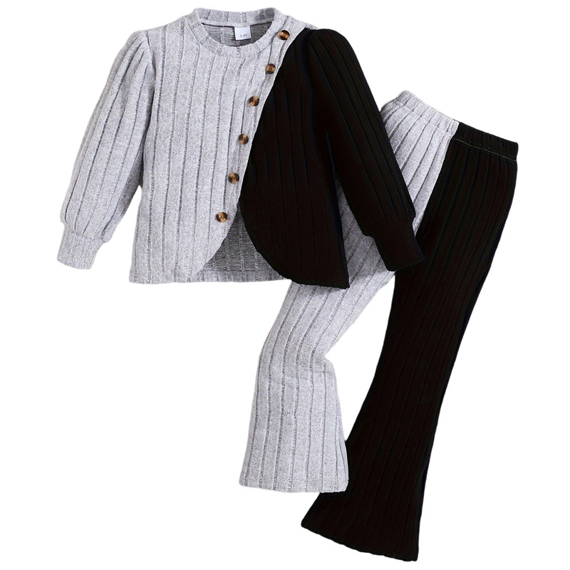 Toddler Girl Winter Clothes Set, Warm Fleece Hooded Jacket and Elastic Waistband Snow Pants for Cold Weather