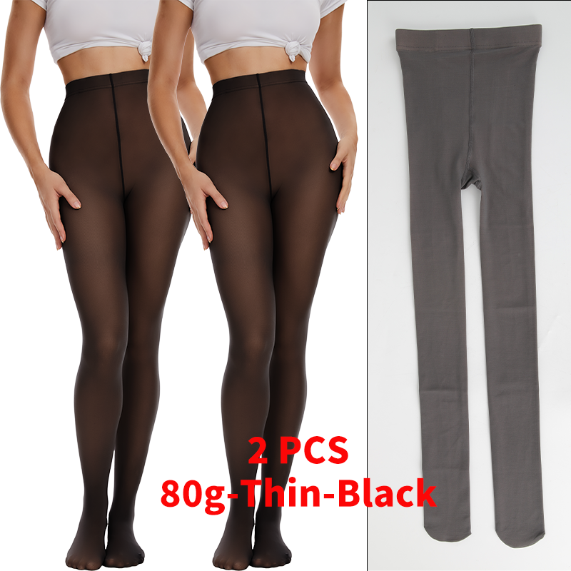 Womens Sexy Thermal Tights High Waist Fleece Lining Shaping Pantyhose Translucent Fake Stockings Wa 2