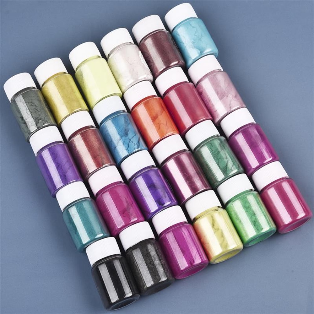 Pearlescent Powder, Epoxy Resin Dye, 24Color Mica Powder Set, Pearl Pigment for DIY Jewelry Making
