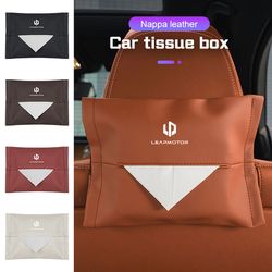 leather auto seat back organizer, leap motor visor box, car tissue holder, napkin storage accessory