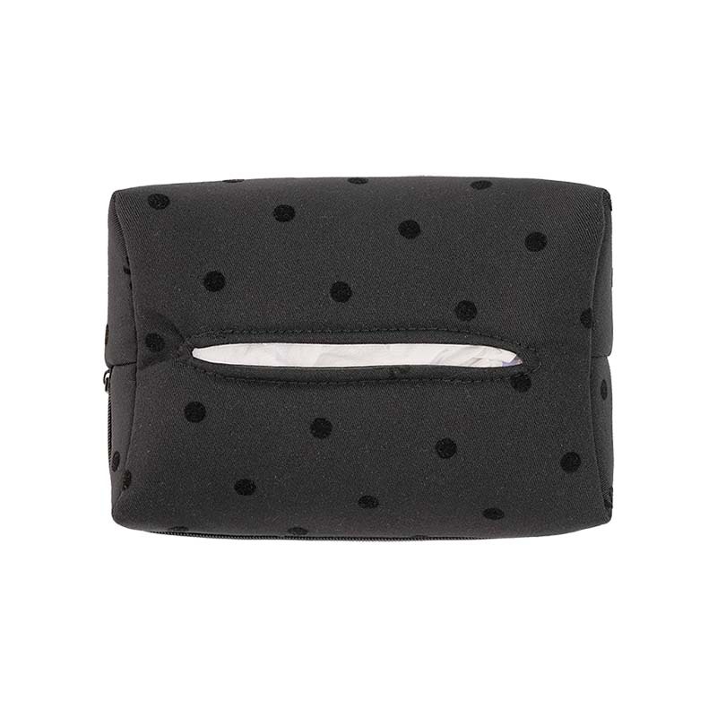 Fashionable Car Tissue Box, Creative Hanging Design, Polka Dot and Bow Tie Pattern, Multi Functional In Car Tissue Paper