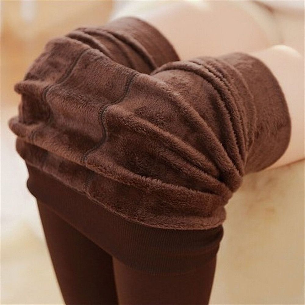 Women Winter Thermal Leggings, Fleece Lined Tights, Warm Thick Stretch Pantyhose