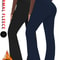 2 Pack Womens Fleece Lined Flare Leggings, High Waisted Tummy Control, Super Soft Bootcut Pants for Yoga, Casual Outfits