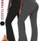 2 Pack Womens Fleece Lined Flare Leggings, High Waisted Tummy Control, Super Soft Bootcut Pants for Yoga, Casual Outfits