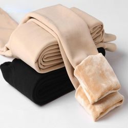 winter leggings for women, warm velvet leggings, high waist stretchy leggings, solid color