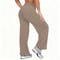 Plus Size Yoga Pants, High Waist Wide Leg, Naked Feel Stretchy Leggings, Solid Color Pilates Run Sport Straight Leg Pant