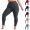 High Waisted Yoga Pants For Women Plus Size Hip Lift Athletic Leggings With Pockets Solid Color Cap 4