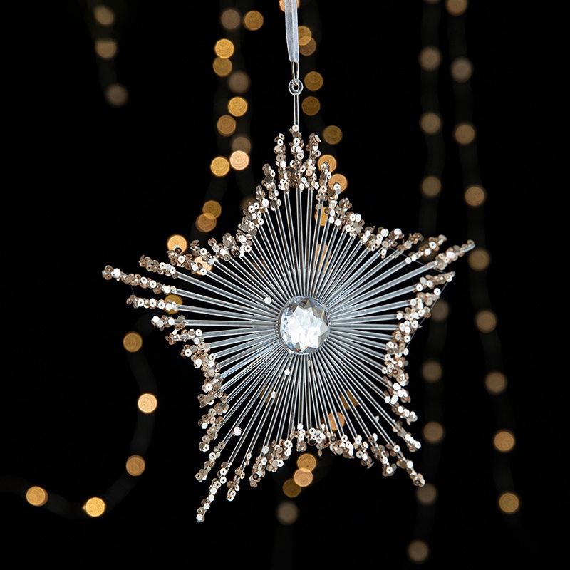 Christmas Tree Ornaments Hanging, Acrylic Crystal Pendant, Snowflake Ornaments , Home Decoration Xmas Gifts