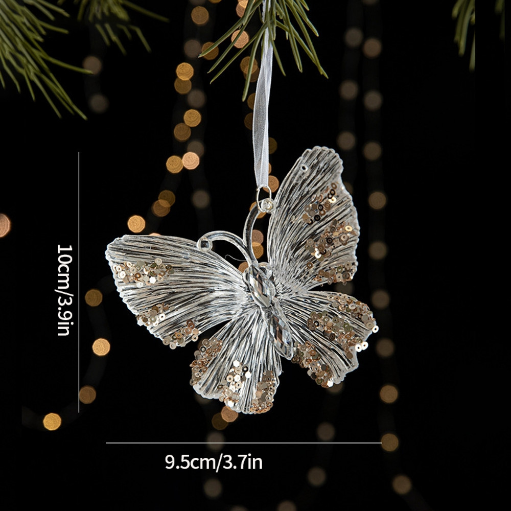 Christmas Tree Ornaments Hanging, Acrylic Crystal Pendant, Snowflake Ornaments , Home Decoration Xmas Gifts