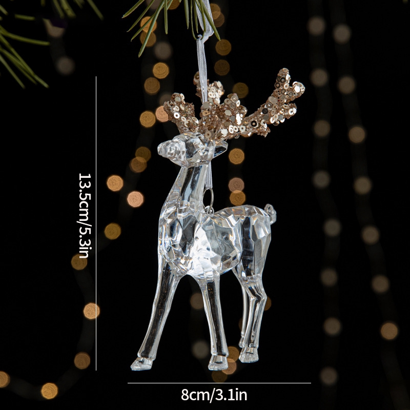 Christmas Tree Ornaments Hanging, Acrylic Crystal Pendant, Snowflake Ornaments , Home Decoration Xmas Gifts