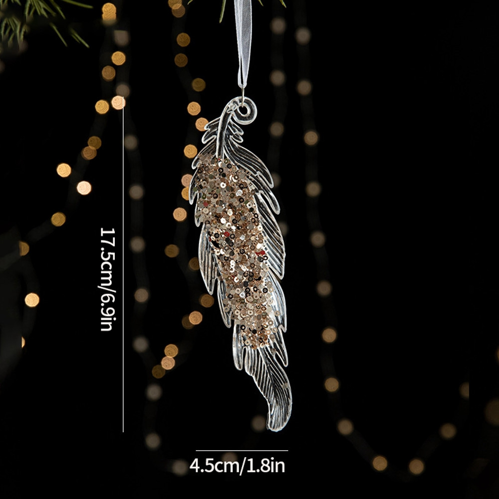 Christmas Tree Ornaments Hanging, Acrylic Crystal Pendant, Snowflake Ornaments , Home Decoration Xmas Gifts