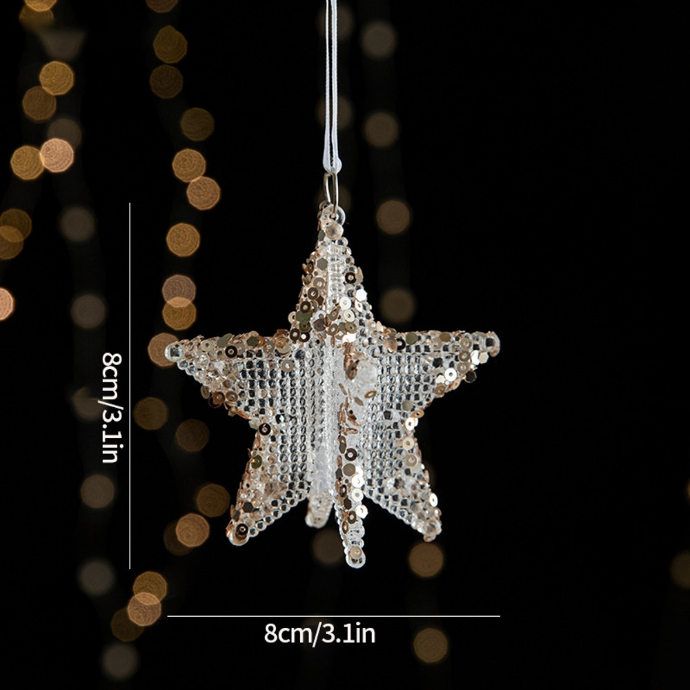 Christmas Tree Ornaments Hanging, Acrylic Crystal Pendant, Snowflake Ornaments , Home Decoration Xmas Gifts
