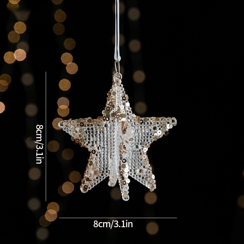 Christmas Tree Ornaments Hanging, Acrylic Crystal Pendant, Snowflake Ornaments , Home Decoration Xmas Gifts