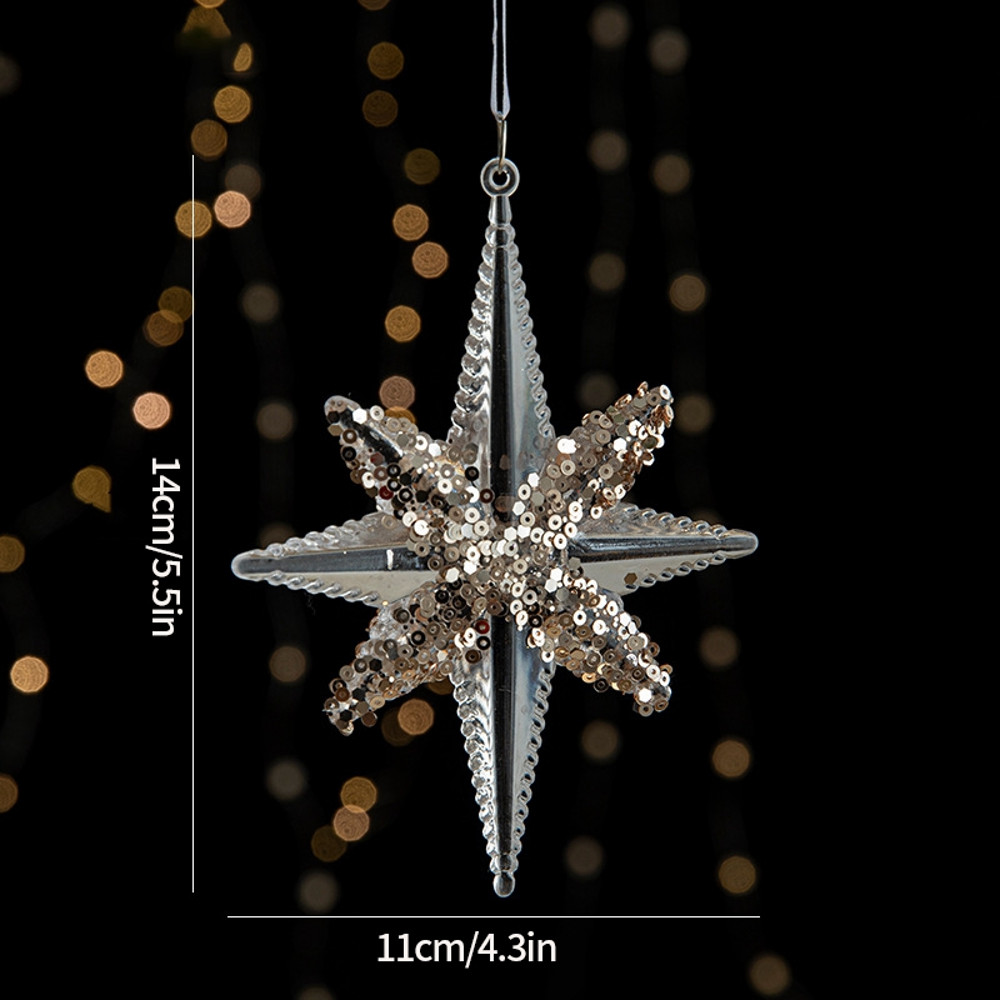 Christmas Tree Ornaments Hanging, Acrylic Crystal Pendant, Snowflake Ornaments , Home Decoration Xmas Gifts