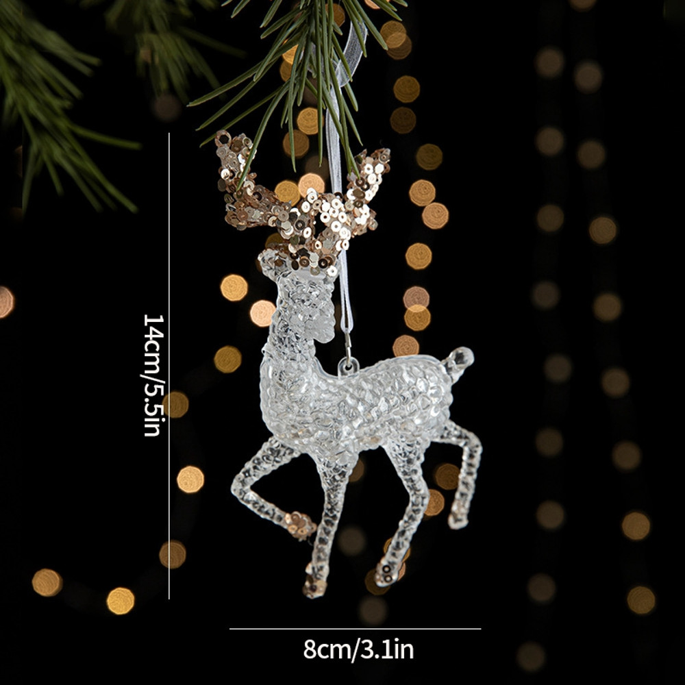 Christmas Tree Ornaments Hanging, Acrylic Crystal Pendant, Snowflake Ornaments , Home Decoration Xmas Gifts
