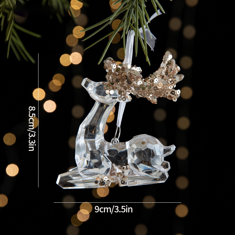 Christmas Tree Ornaments Hanging, Acrylic Crystal Pendant, Snowflake Ornaments , Home Decoration Xmas Gifts