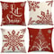 Red Snowflake Christmas Tree Pillow, Christmas Cushion Cover for Living Room Sofa, Holiday Home Decoration Pillowcase
