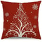 Red Snowflake Christmas Tree Pillow, Christmas Cushion Cover for Living Room Sofa, Holiday Home Decoration Pillowcase