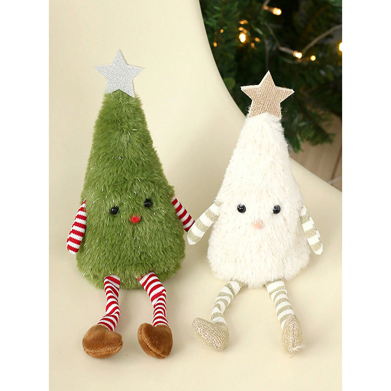 Cute Plush Christmas Decorations, Christmas Tree Doll Ornament, Home Party Decor, Couple Gift Idea, Holiday Plush Doll