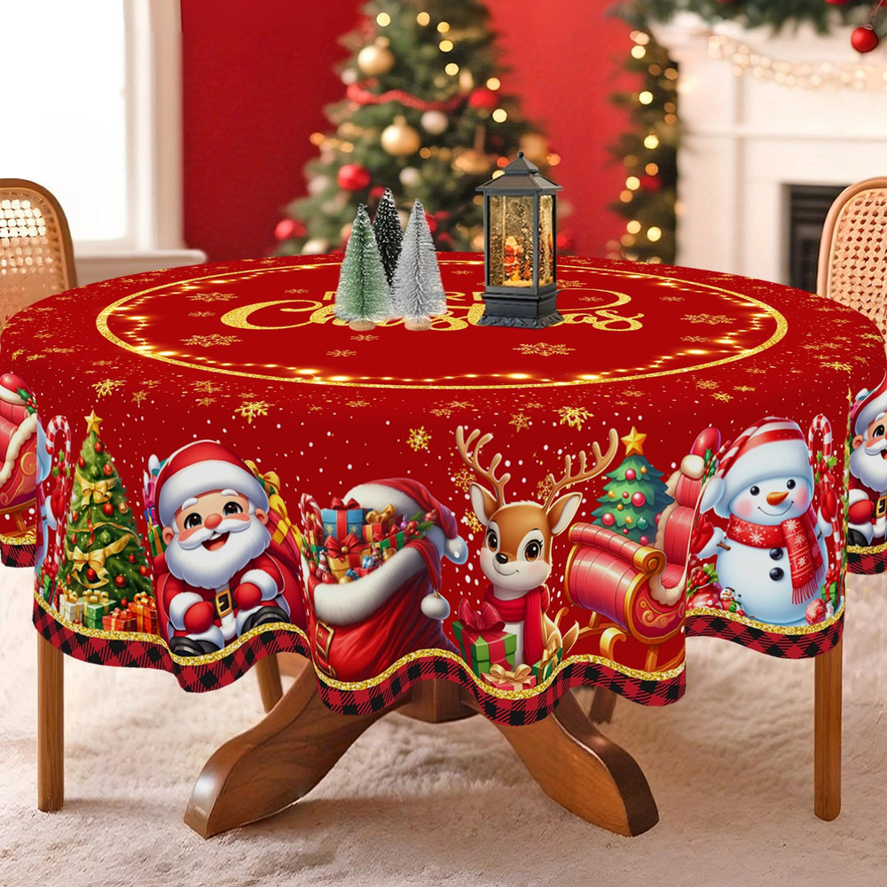 Santa Claus Tablecloth, Christmas Table Decor, Christmas Party Decoration, Navidad Table Cover, Natal and New Year Gift