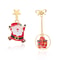 Cartoon Christmas Earrings, Enamel Santa Claus Bow Gift Box, Star Tassel Asymmetric Drop, Jewelry Party Gifts, For Women