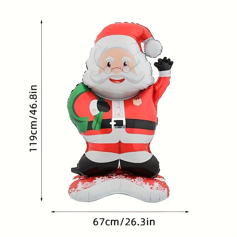 Tall Christmas Party Decor Extra Large Santa Claus Foil Balloon Decoration Santa In Red Suit And Gr 5