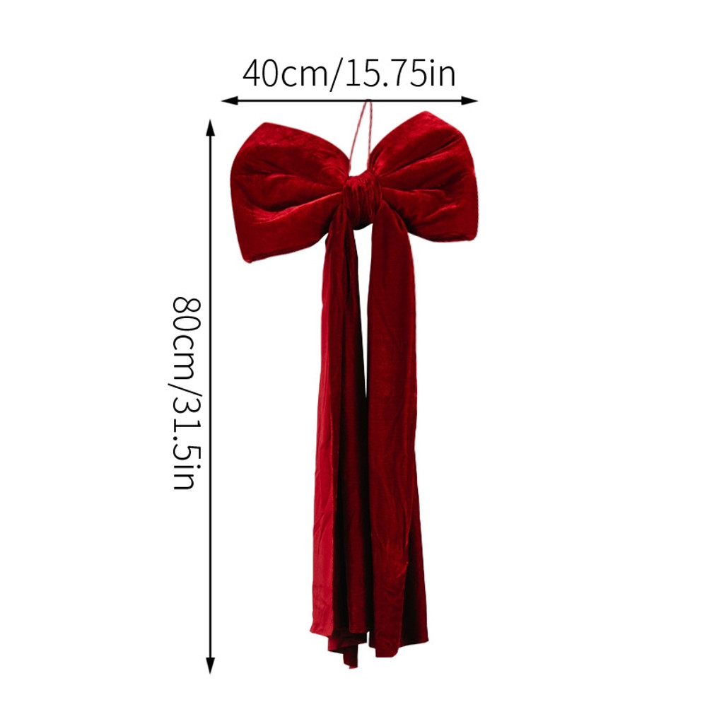 Christmas Tree Decoration, Large Wine Red Bow Pendant, Non Fallen Elegant Bow for Festive Holiday Decor