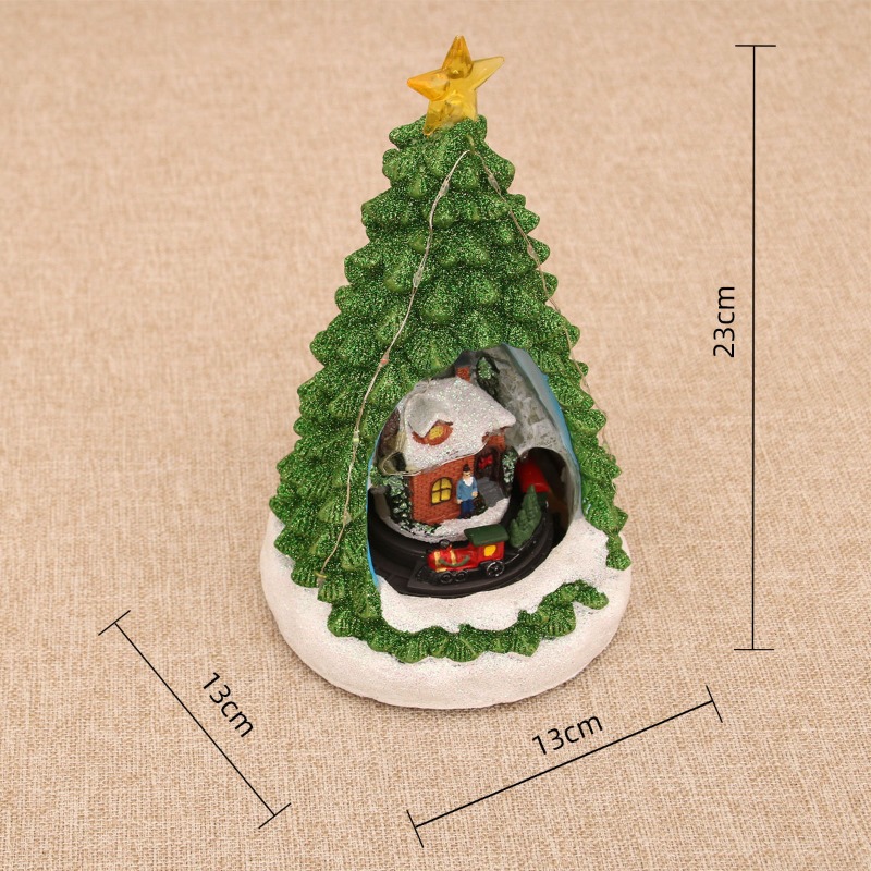 Christmas Tree Gingerbread Man Music Box LED Music Train Ornament Night Light Xmas New Year Decor G 4