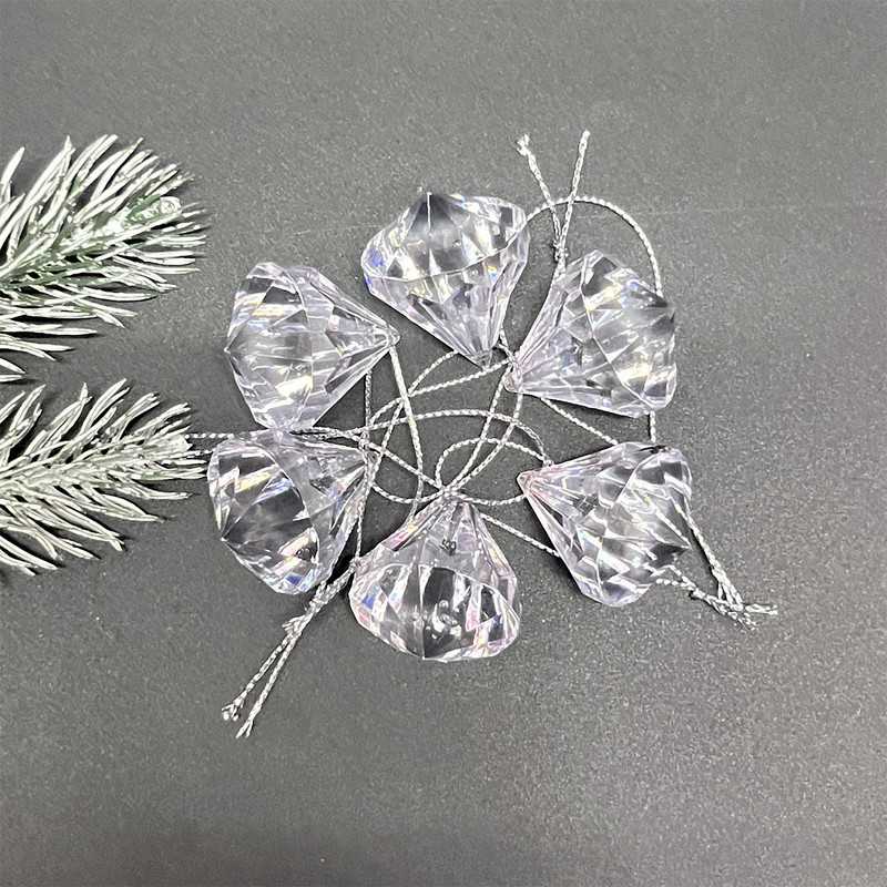 Christmas Wedding Acrylic Transparent Diamond Christmas Tree Pendant Home Decoration New Year Party 1