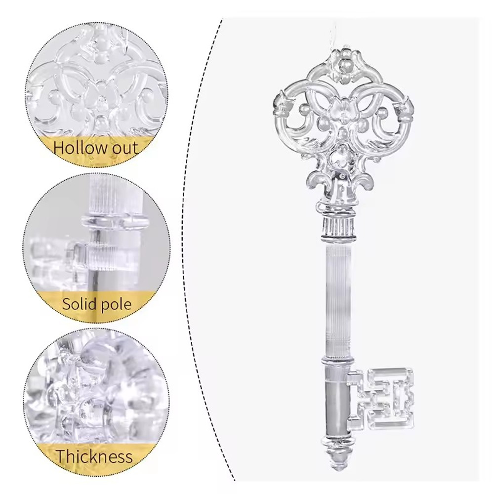 Acrylic Christmas, Transparent Deer Key, Snowflake Christmas, Tree Hang Pendant, Festival Ornament, Home Party Decor