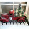 Metal Car With Mini Green Tree Christmas Retro Red Truck Ornaments Box Xmas Table Decoration 2