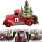 Metal Car With Mini Green Tree Christmas Retro Red Truck Ornaments Box Xmas Table Decoration 6