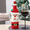 Christmas Wine Bottle Cover Set Santa Snowman Woven Wine Bottle Bags Party Dinner Table Decorations 6